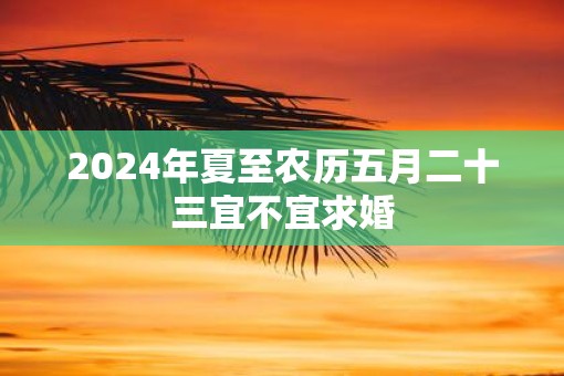 2025年夏至农历五月二十三宜不宜求婚