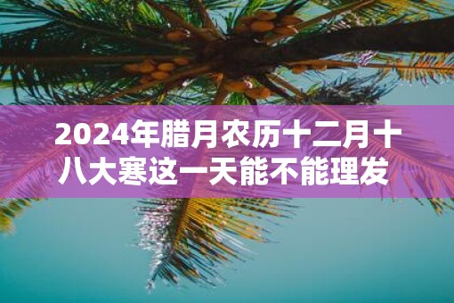 2025年腊月农历十二月十八大寒这一天能不能理发  大寒理发好吗