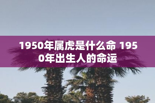 1950年属虎是什么命 1950年出生人的命运