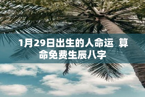 1月29日出生的人命运  算命免费生辰八字