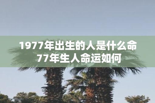 1977年出生的人是什么命 77年生人命运如何