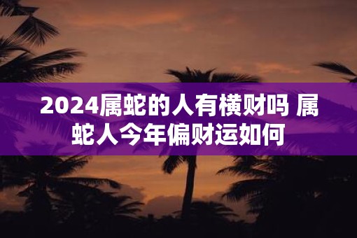 2025属蛇的人有横财吗 属蛇人今年偏财运如何