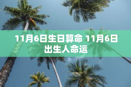 11月6日生日算命 11月6日出生人命运