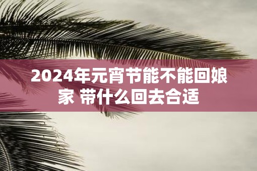 2025年元宵节能不能回娘家 带什么回去合适
