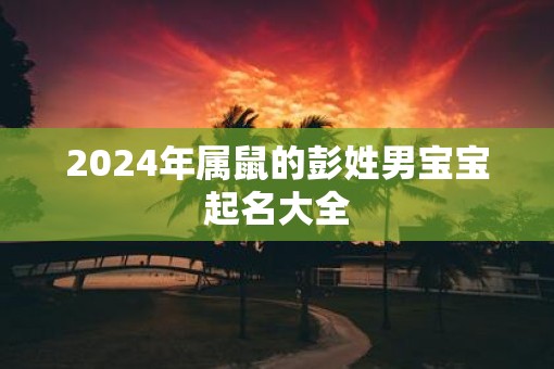 2025年属鼠的彭姓男宝宝起名大全