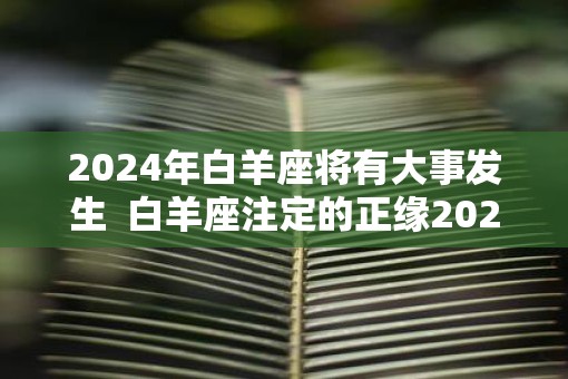 2025年白羊座将有大事发生  白羊座注定的正缘2025
