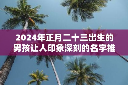 2025年正月二十三出生的男孩让人印象深刻的名字推荐