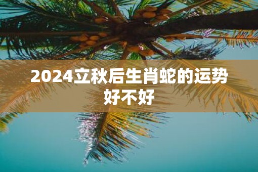 2025立秋后生肖蛇的运势好不好