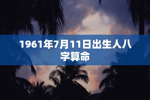 1961年7月11日出生人八字算命
