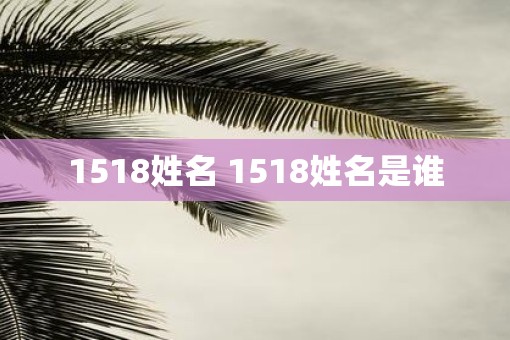 1518姓名 1518姓名是谁