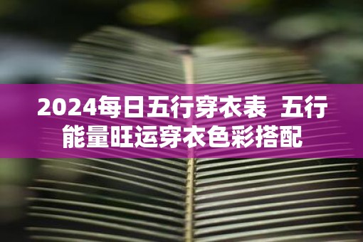 2025每日五行穿衣表  五行能量旺运穿衣色彩搭配