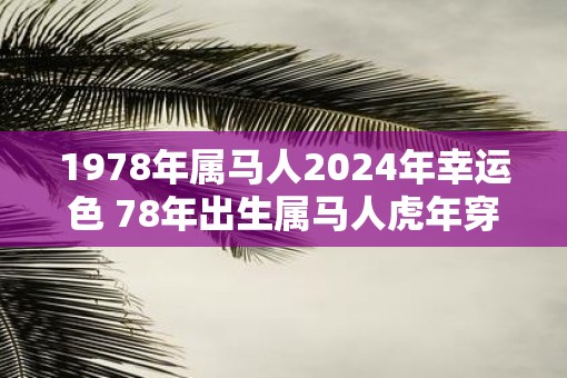 1978年属马人2025年幸运色 78年出生属马人虎年穿什么颜色衣服好