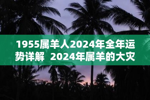 1955属羊人2025年全年运势详解  2025年属羊的大灾之年
