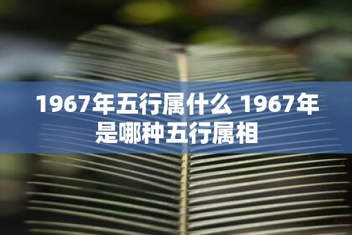 1967年五行属什么 1967年是哪种五行属相