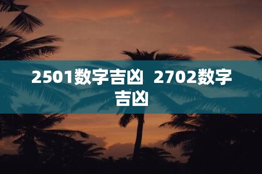 2501数字吉凶  2702数字吉凶