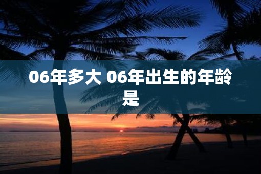 06年多大 06年出生的年龄是