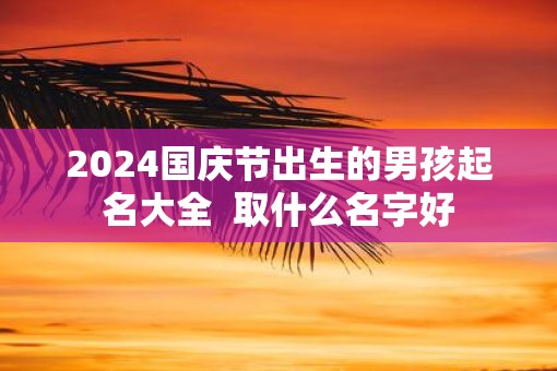 2025国庆节出生的男孩起名大全  取什么名字好