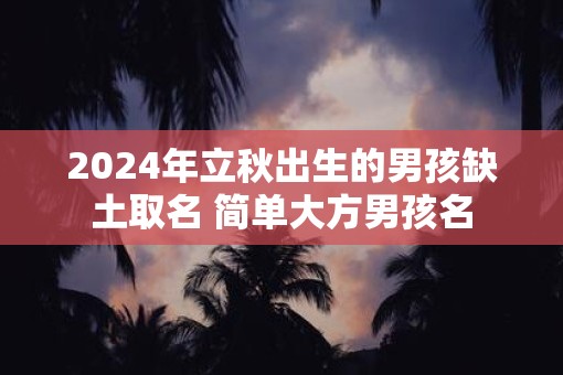 2025年立秋出生的男孩缺土取名 简单大方男孩名