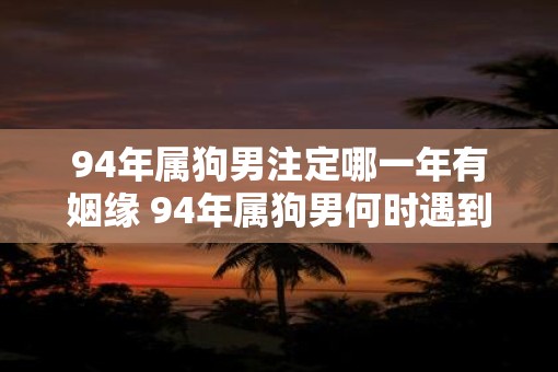 94年属狗男注定哪一年有姻缘 94年属狗男何时遇到缘分