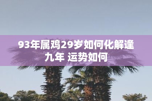 93年属鸡29岁如何化解逢九年 运势如何