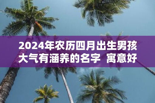2025年农历四月出生男孩大气有涵养的名字  寓意好的字