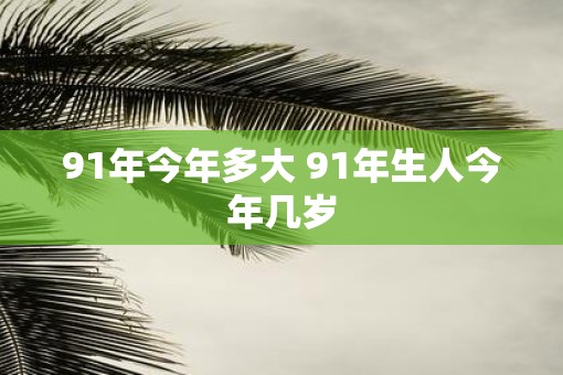 91年今年多大 91年生人今年几岁