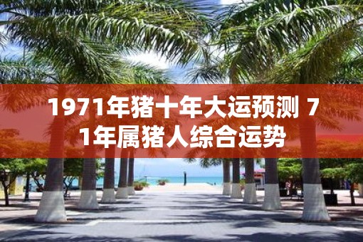 1971年猪十年大运预测 71年属猪人综合运势