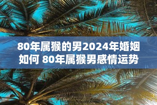 80年属猴的男2025年婚姻如何 80年属猴男感情运势2025