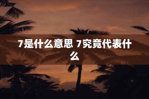 7是什么意思 7究竟代表什么