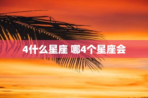 4什么星座 哪4个星座会