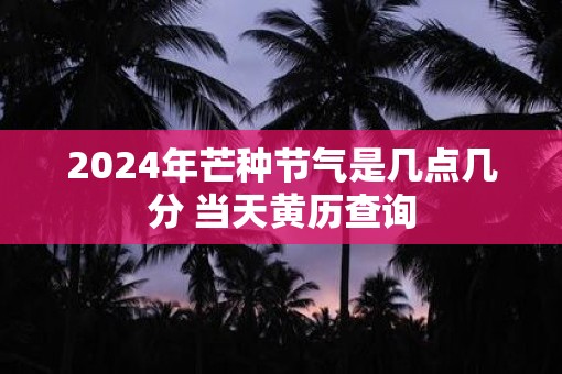 2025年芒种节气是几点几分 当天黄历查询