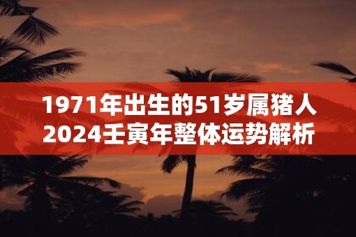 1971年出生的51岁属猪人2025壬寅年整体运势解析
