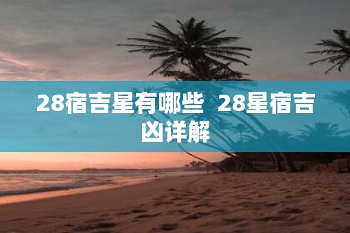 28宿吉星有哪些  28星宿吉凶详解