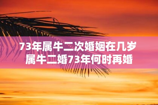 73年属牛二次婚姻在几岁 属牛二婚73年何时再婚