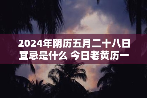 2025年阴历五月二十八日宜忌是什么 今日老黄历一览表