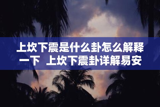 上坎下震是什么卦怎么解释一下  上坎下震卦详解易安居