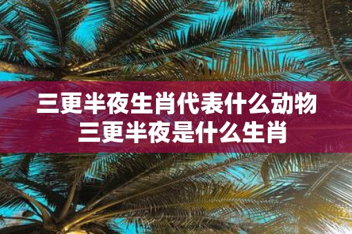 三更半夜生肖代表什么动物  三更半夜是什么生肖