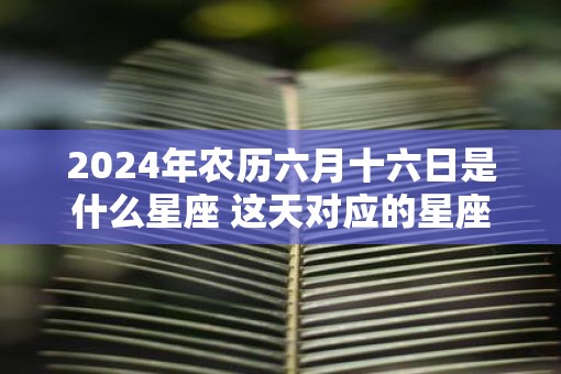 2025年农历六月十六日是什么星座 这天对应的星座范围查询