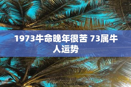 1973牛命晚年很苦 73属牛人运势