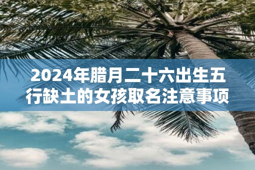 2025年腊月二十六出生五行缺土的女孩取名注意事项