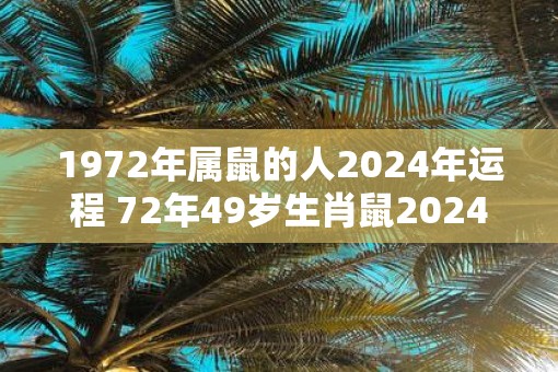 1972年属鼠的人2025年运程 72年49岁生肖鼠2025年运势