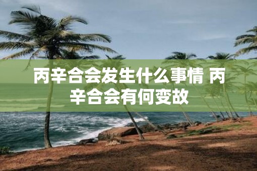 丙辛合会发生什么事情 丙辛合会有何变故
