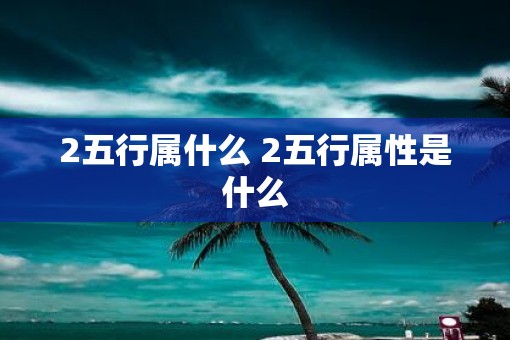2五行属什么 2五行属性是什么
