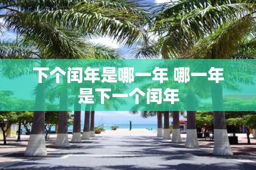 下个闰年是哪一年 哪一年是下一个闰年