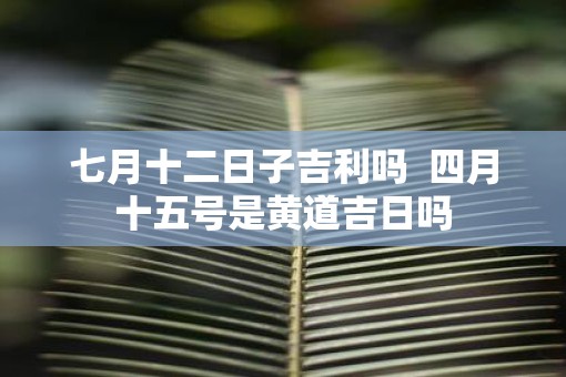 七月十二日子吉利吗  四月十五号是黄道吉日吗