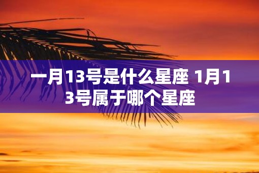 一月13号是什么星座 1月13号属于哪个星座
