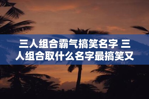 三人组合霸气搞笑名字 三人组合取什么名字最搞笑又霸气