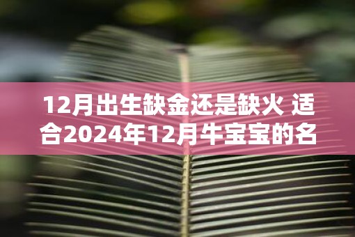 12月出生缺金还是缺火 适合2025年12月牛宝宝的名字
