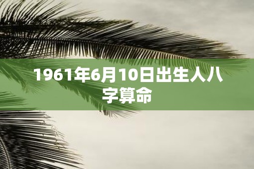 1961年6月10日出生人八字算命