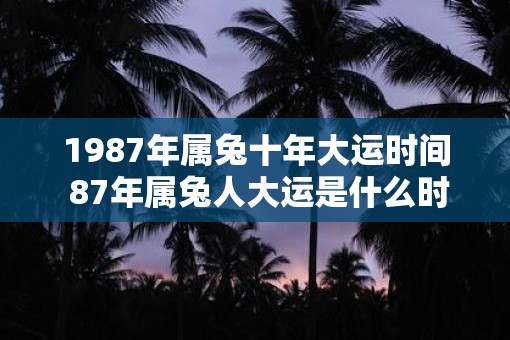 1987年属兔十年大运时间 87年属兔人大运是什么时候